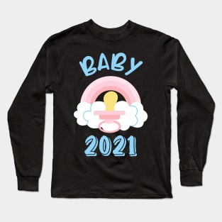 Baby 2021 Pacifier Birth Announcement Family Long Sleeve T-Shirt